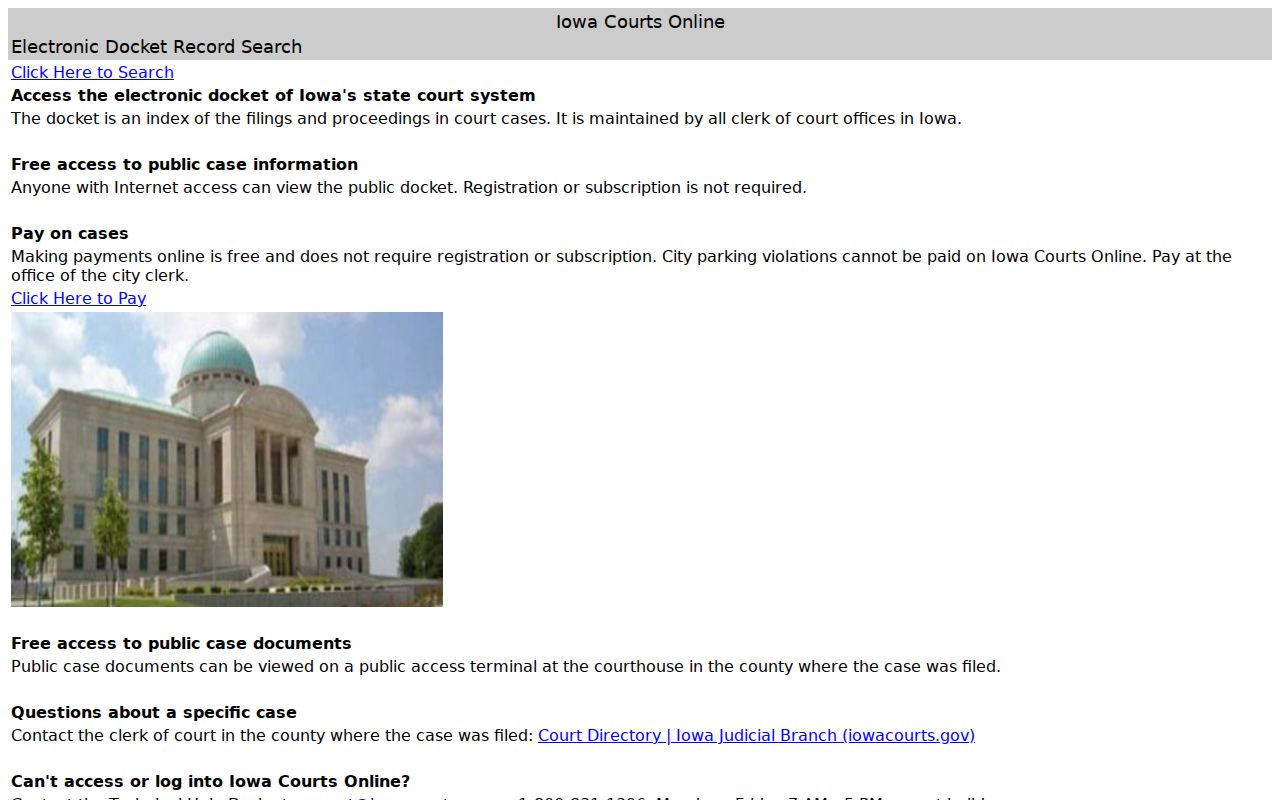 Floyd County criminal court case search through Iowa Courts Online