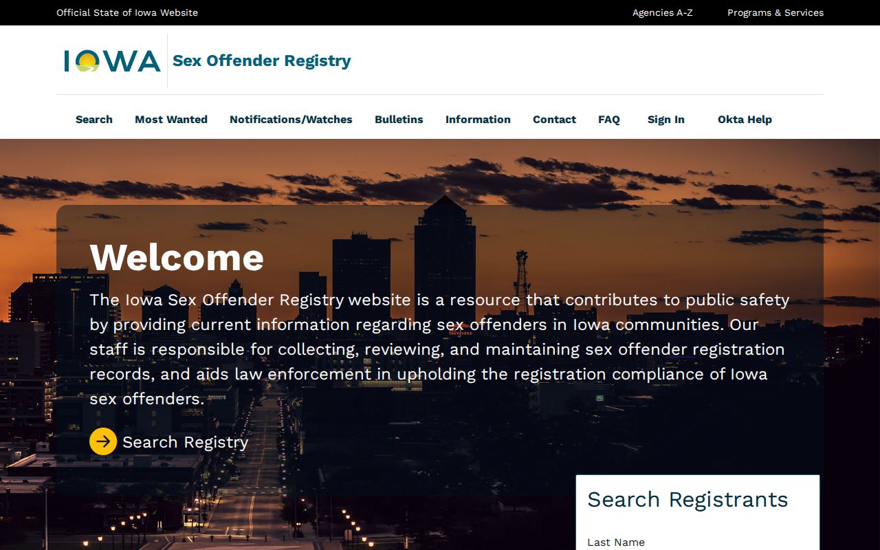 Iowa Sex Offender Registry Floyd County record search